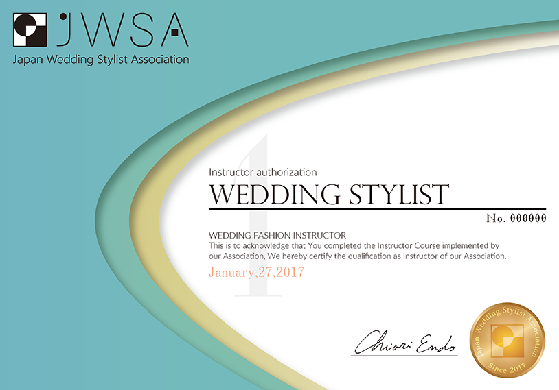 WEDDING FASHION INSTRUCTOR ディプロマ